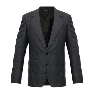 Dolce & Gabbana Jassen, Heren, Grijs, M, Wol, Wol Blazer Met Enkele Split