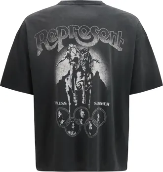 Represent Mens Beach Boys Endless Summer T-Shirt Stained Black Cotton T-Shirts And Polos