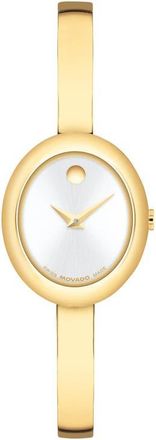 Movado Museum Oval Bangle Watch, 22mm x 26mm in Silver Dial at Nordstrom, Size 26 Mm