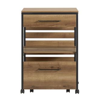 SoBuy Carro de cocina con 1 caj&oacute;n m&oacute;vil madera marr&oacute;n