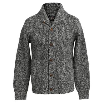 Ralph Lauren RRL Shawl-Collar Knitted Cardigan in Grey Wool