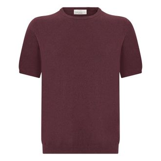 Roberto Collina Round-neck Knitwear, male, Red, Size: 2XL Short-Sleeve T-Shirt