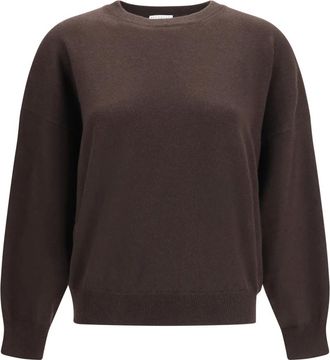 Brunello Cucinelli Jersey de Cachemira con Monili - Knitwear - Mujer - Marr&oacute;n - M