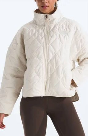 The North Face Diamond Peak Insulated Jacket In White Dune