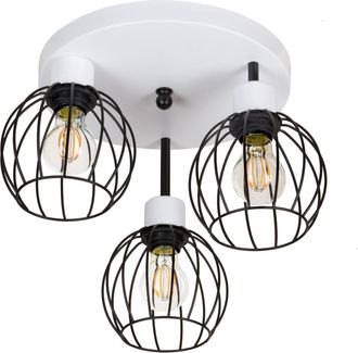 OEM L&aacute;mpara De Techo Blanca Y Negra, De Metal Industrial, 3xe27, Iluminaci&oacute;n Led Moderna Para Sal&oacute;n, Cocina, Dormitorio, Habitaci&oacute;n Infantil, Loft