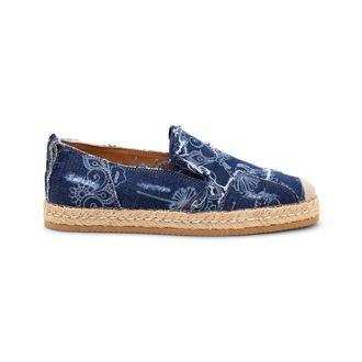 Hogan Denim Floral Print Espadrilles