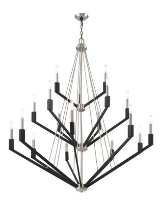 Livex Lighting Livex Beckett 18 Light Brushed Nickel & Black Foyer Chandelier