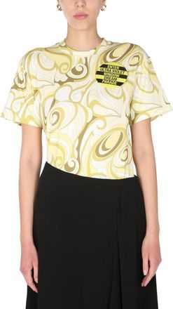 Raf Simons Hippie-Inspired Allover Pattern Crew Neck T-Shirt