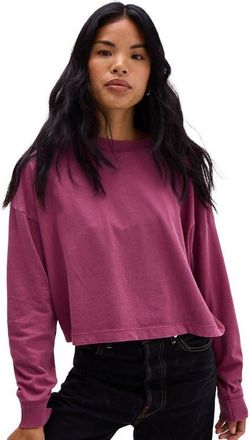 Richer Poorer Inc. The Relaxed Crop Long Sleeve Tee in Burgundy at Nordstrom, Size X-Large