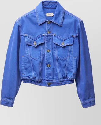 Versace cropped jacket buttoned cuffs chest pockets