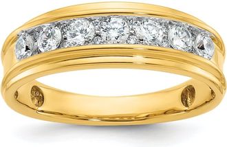 Diamond2Deal 14k Yellow Gold Lab Grown Diamond Wedding Band Ring 0.87Ct Clarity- VS Color- G-H