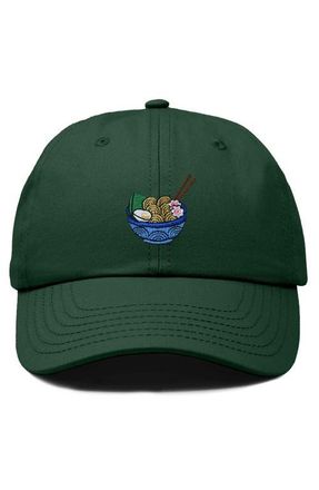 Dalix Noodles Embroidered Casual Cap in Dark Green at Nordstrom