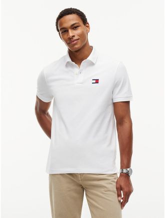 Tommy Hilfiger Mens Regular Fit Flag Logo Polo - Optic White - XXXL