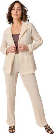 Jessica London Wide Leg Gauze Pant in Oatmeal at Nordstrom, Size 20