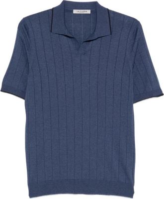 La Fileria Vertical Stripe Polo - Heren - Polos - Blauw - 3XL - Tops