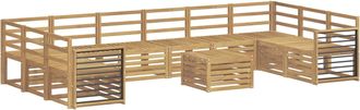 vidaXL Conjunto De Sof&aacute;s De Exterior 11 Uds. Blanco Vidaxl