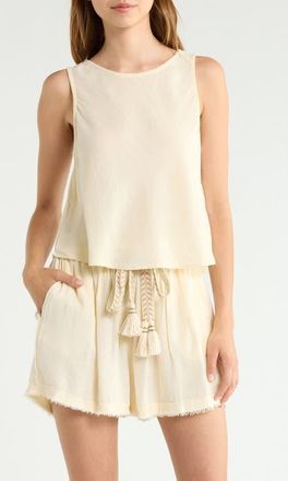 Elan Semisheer Cover-Up Tank in Off White at Nordstrom, Size X-Small