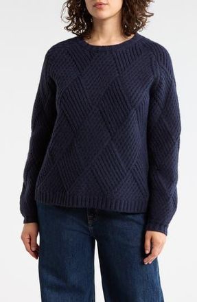Elodie Diamond Knit Sweater in Navy at Nordstrom Rack, Size X-Small