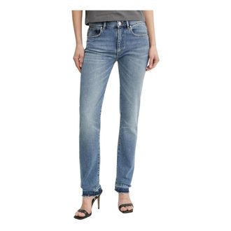 Pinko Pinko - Robin Rechte jeans - Dames - Jeans - Blauw - Maat: W28 Katoen