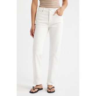 Madewell The Longline Straight Leg Jeans in Tile White at Nordstrom, Size 24Short