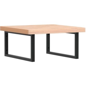 vidaXL Vidaxl - Estante De Lavabo De Pared De Acero Y Madera Maciza De Haya