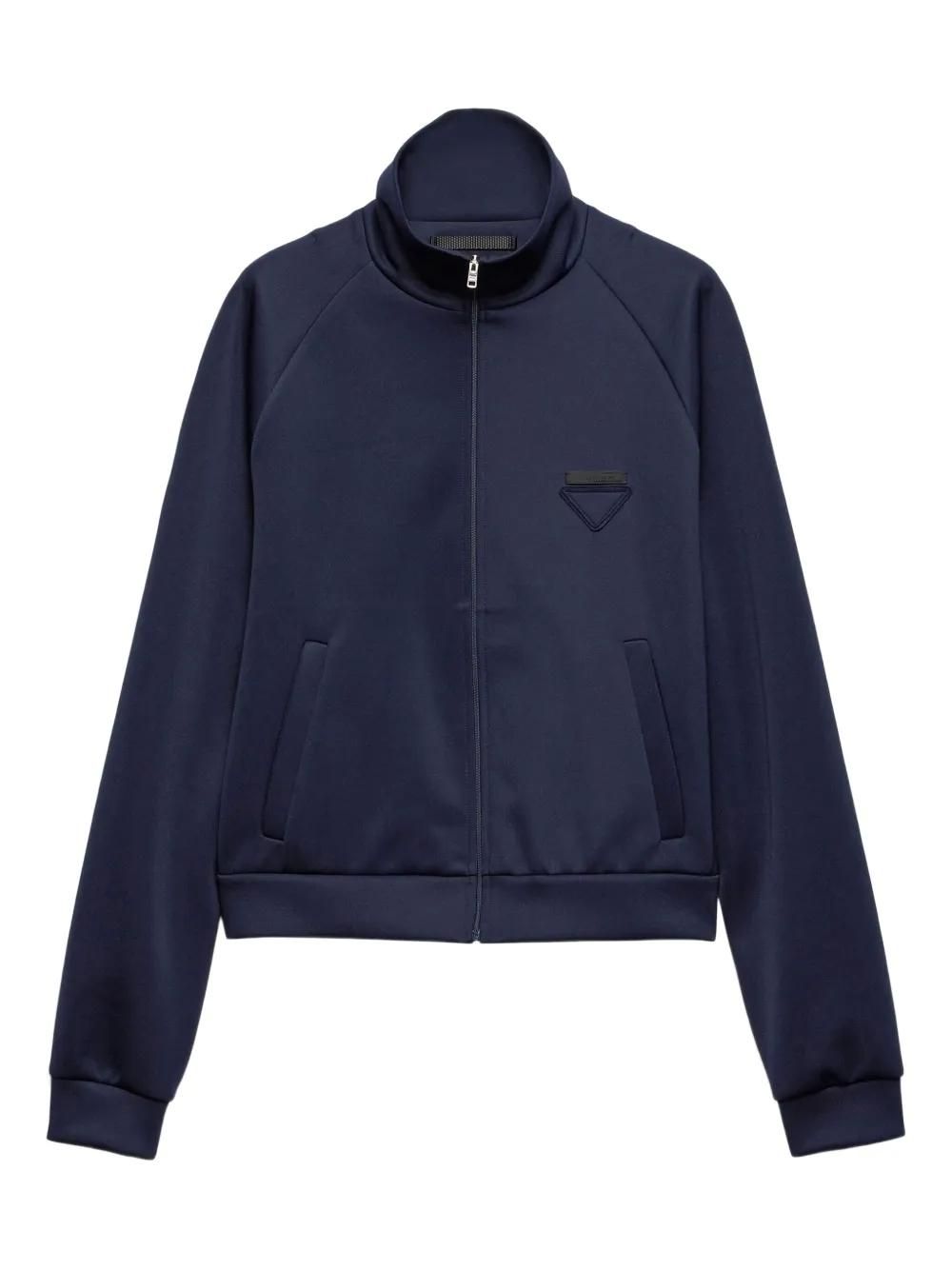 PRADA ジップアップジャケット ネイビー/ホワイト Navy Lightweight, quilted Re-Nylon jacket | PRADA