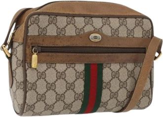 Gucci Pre-owned Cross Body Bags, female, Beige, Size: ONE SIZE Pre-owned Vintage GG Canvas Shoulder Bag