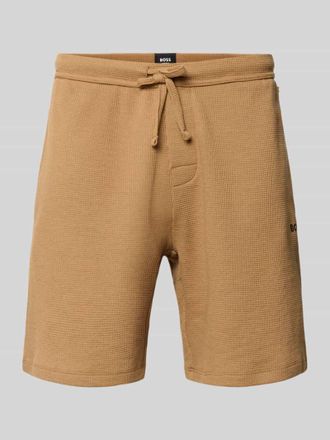 HUGO BOSS Regular Fit Sweatshorts aus Baumwoll-Mix in Camel, Gr&ouml;&szlig;e XXL