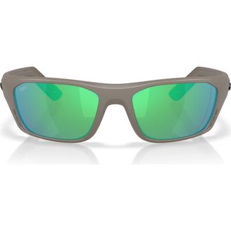 Costa Whitetip Pro 57mm Polarized Rectangular Sunglasses in Matte Olive Shale /Green at Nordstrom