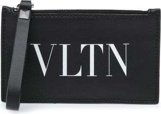Valentino Pre-owned Womens Vltn Card Case Small Leather Goods - Black - One Size