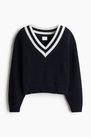 H&M Pullover mit V-Ausschnitt - Blue