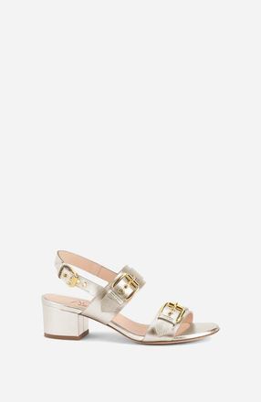 AGL Lala Straps Sandal with Buckles in Metallic Silver at Nordstrom, Size 36.5