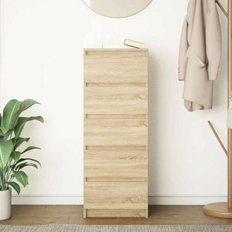 Berkfield Home Sideboard with Drawers Sonoma Oak 37.5x35x99 cm Engineered Wood in Light Brown