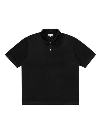 Lady White Co. Summer wollen poloshirt met korte mouwen - Zwart