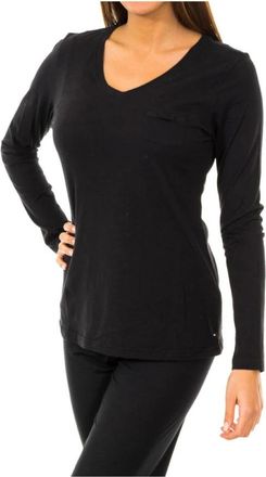 Tommy Hilfiger Long Sleeve Top - Dames - Longsleeves - Zwart - XS - Katoen - Tops