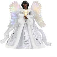 OEM Adorno De &Aacute;ngel Led Para &Aacute;rbol De Navidad - Decoraci&oacute;n De Estrella De &Aacute;ngel Dorada Para La Punta Del &Aacute;rbol (&aacute;ngel Negro) - Crezuo