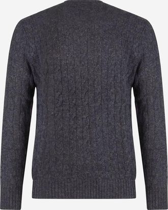 Polo Ralph Lauren Mens Cable-Knit Wool And Cashmere Sweater Grey