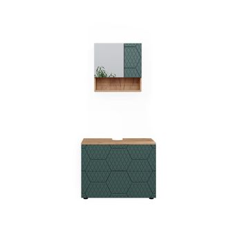 Vicco Conjunto De Muebles De Ba&ntilde;o Irma, Verde, 2 Partes