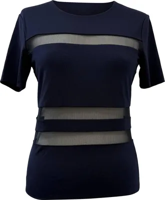 Alexander Wang T Alexander Wang Mesh Accent T-shirt in marineblauwe rayon