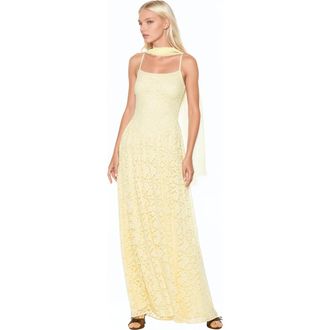 Alexia Admor Marin Draped Bodice Dropped Waist Gown in Butter Yellow at Nordstrom, Size X-Large