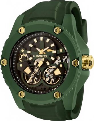 Invicta Mens Akula Automatic Double Open Heart Strap Watch In Green