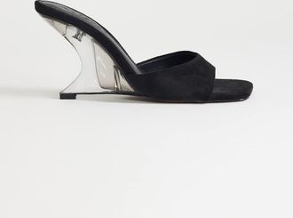 Topshop Esme - Sabot neri con zeppa trasparente-Nero