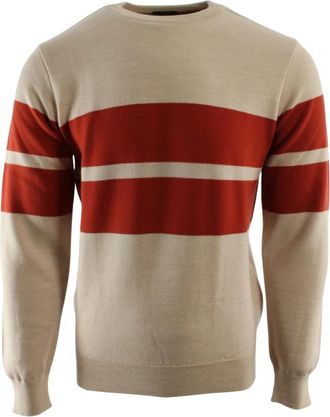 Paul & Shark Trui met ronde hals - Heren - Ronde hals truien - Beige - L - Wol - Truien & Vesten