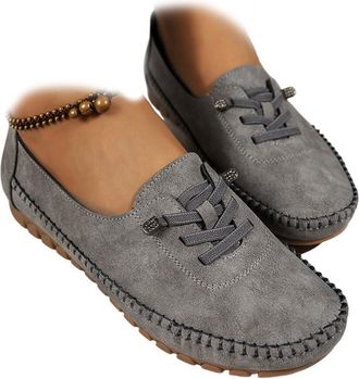 Generic Womens Comfortable Casual Loafers,Casual Lightweight Slip on Stitched Flat-Soled,Comfortable Breathable Walking Shoes (Gray,7.5)