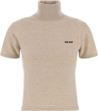 Miu Miu Sand Cashmere Sweater