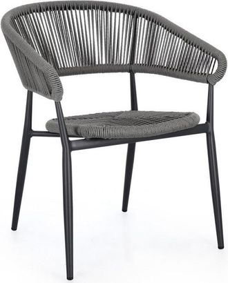 BIZZOTTO Hochwertiger, stapelbarer Outdoor Stuhl Algaida mit Armlehnen - Anthrazit/Grau