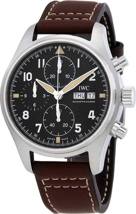 IWC Pilot Spitfire Chronograph Automatic Black Dial Mens Watch IW387903