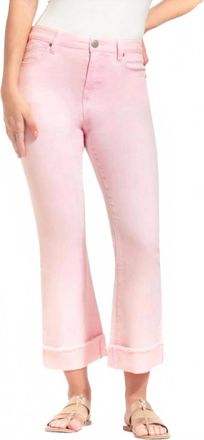 1822 Denim High Rise Cuffed Demi Boot Cut Jeans In Blush
