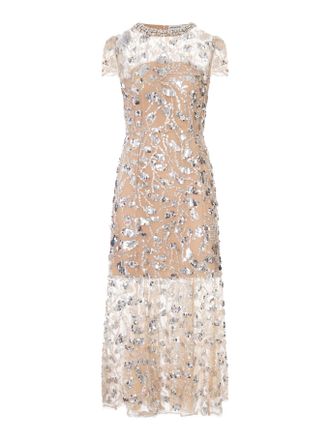 Self Portrait MIDI DRESS EMBELLISHED WITH SILVER SEQUINS - Self-portrait - Woman