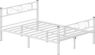 Vasagle Marco de cama para colch&oacute;n de 140 x 190 cm de color blanco